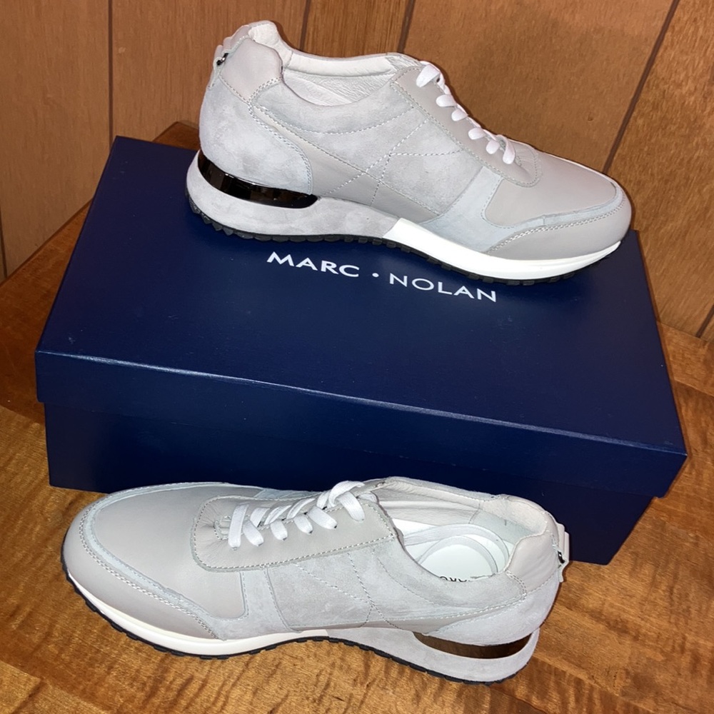 NEW Marc Nolan Grey Leather Shoes